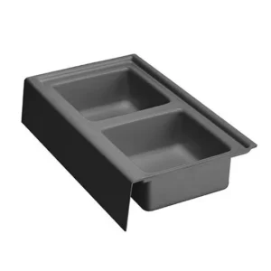 ONDA Line - dwukomorowy set łazienkowy/ gł.400/ 236x372x84/ antracyt