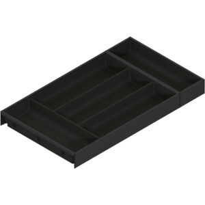 AMBIA-LINE wkład na sztućce do szuflady standardowej, do LEGRABOX/MERIVOBOX, tworzywo sztuczne/stal, 5 przegródka na sztućce, dł.=550 mm, szerokość=300 mm+czarny mat*P/U: 1