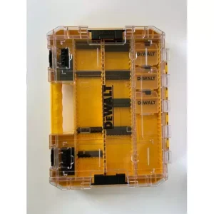 Duża skrzynka Large Tough Case+ DeWALT [DT70804-QZ] z 3 pudełkami Small Bulk Storage, 8 uchwytami na końcówki i 6 przegródkami