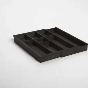 Wkład podstawowy z przegródkami na sztućce, rozsuwany 32-52 cm - CZARNY